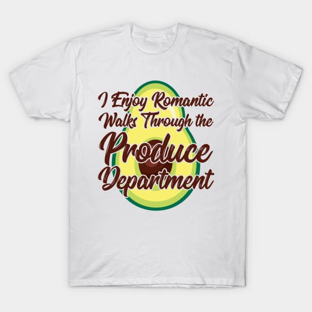 I Enjoy Romantic Walks Through Produce Vegetarian Vegan T-Shirt by Mellowdellow